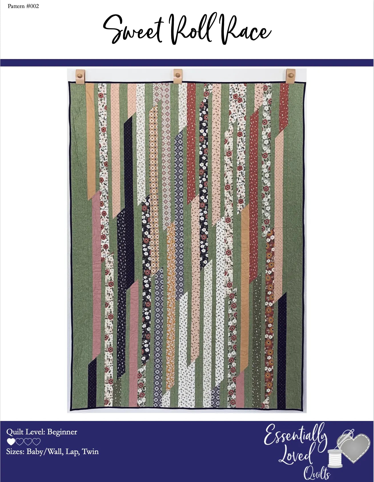 Sweet Roll Race Quilt Pattern - Paper - Essentially Loved Quilts