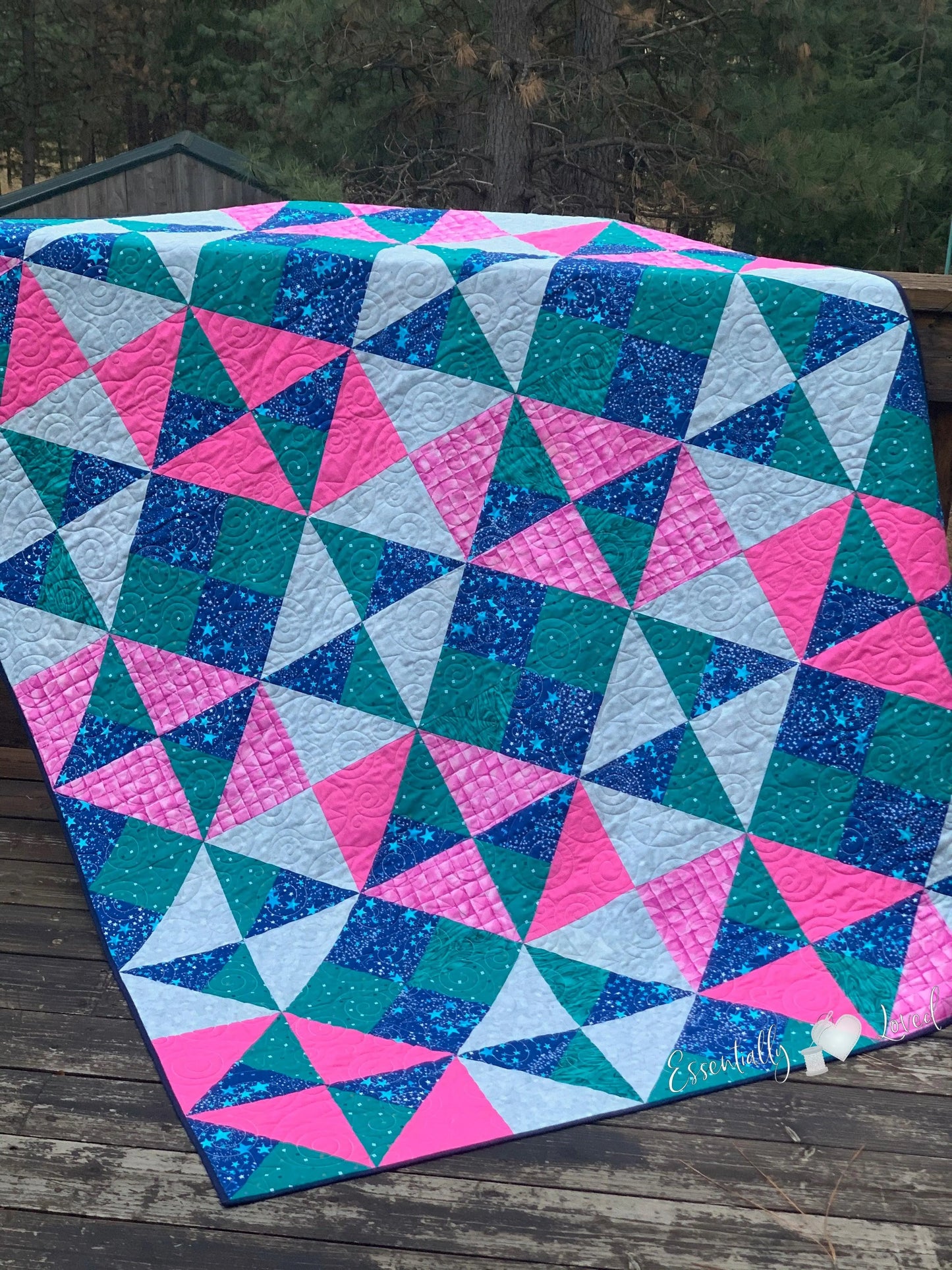 Tumbled Triangles Quilt - Essentially Loved Quilts