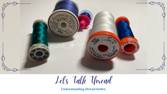 Let's Talk Thread,  multi colored thread spools 