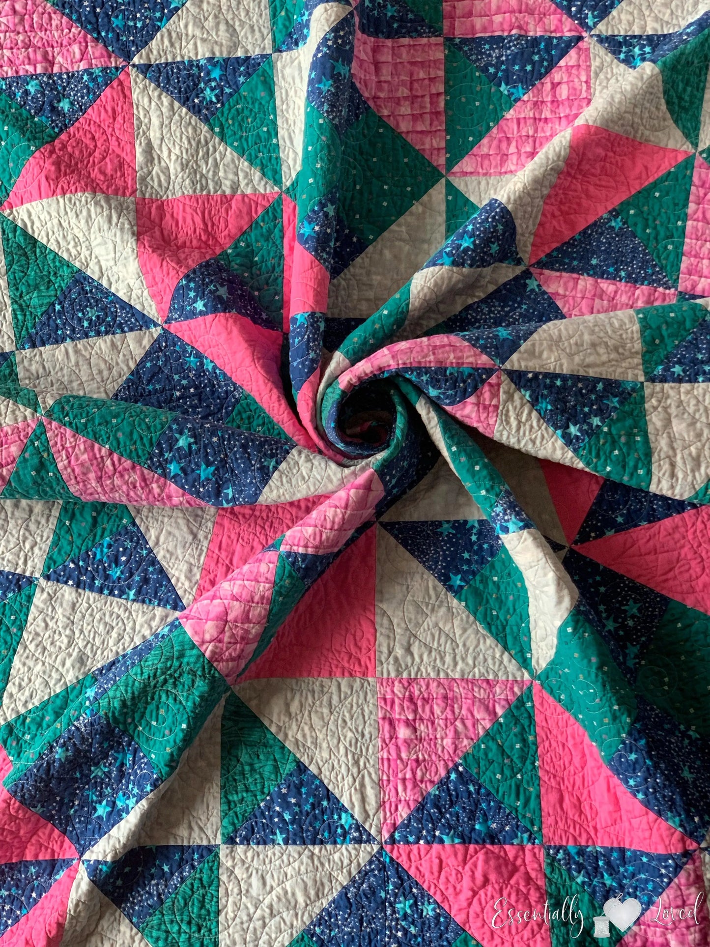 Tumbled Triangles Quilt - Essentially Loved Quilts